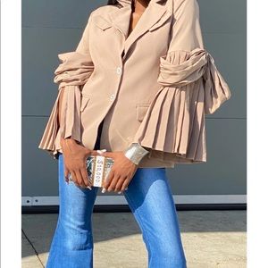 Exaggerated blazer w/ rhinestone buttons